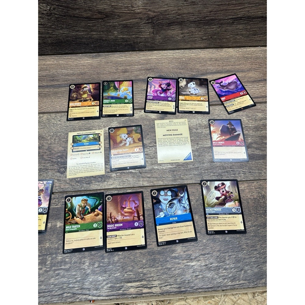 Disney Lorcana Into the Inklands Card Lot Mickey‎ Mouse Prince John Maui Jafar